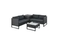 Produktbild: Juskys Polyrattan Lounge Santorini - Outdoor Sitzecke mit Beistelltisch & Auflagenbox - Schwarz