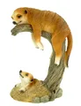 Produktbild: Erdmännchen Mama mit Kind auf Ast Figur Gartenfigur 24 cm Meercat Tierfigur