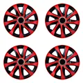 Produktbild: Radkappen Radblenden Radzierblenden Satz 4 Stk. Set DRE Schwarz Rot KFZ 14