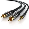 Produktbild: CSL  Cinch auf Klinke Kabel  1m  3,5mm Klinken Stecker zu 2x Cinch RCA Stecke...