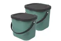 Produktbild: ROTHO Biomülleimer Albula 2er-Set Komposteimer 6l – kompakte Müllbehälter ideal für Küche, Stapelbar, mit Griff & Deckel – 6 l Recycling-Set für jeden Raum