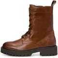 Produktbild: Marc OߴPolo Damen Stiefeletten zum Schnüren aus Leder mit Reißverschluss, Braun (Cognac), 37
