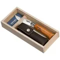 Produktbild: Opinel Klappmesser No.8 Carbon Geschenk-Set, 8cm Klingenlänge, braun, Zweihandmesser mit Etui