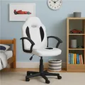Produktbild: Schreibtischstuhl Junior höhenverstellbar ergonomischer Drehstuhl Weiß-Schwarz