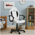 Produktbild: Schreibtischstuhl Junior höhenverstellbar ergonomischer Drehstuhl Weiß-Schwarz D