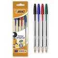 Produktbild: BIC Kugelschreiber Cristal Original (Strichstärke: 0,32 mm und Kugeldurchmesser: 1,0 mm) Beutel à 4 Stück, sortiert