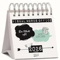 Produktbild: Visual Words Office 2026: Aufstellbarer Typo-Art Postkartenkalender. Jede Woche ein neuer Spruch. Hochwertiger Wochenkalender für den Schreibtisch