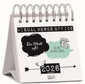Produktbild: Visual Words Office 2026: Aufstellbarer Typo-Art Postkartenkalender,17x16 cm,Neu