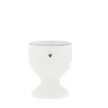 Produktbild: Eierbecher Heart weiß mit schwarzem Herz H. 6cm D. 5cm Bastion Collections