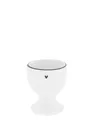 Produktbild: Eierbecher Heart weiß mit schwarzem Herz H. 6cm D. 5cm Bastion Collections