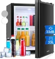 Produktbild: Klarstein Mini Kühlschrank für Zimmer, 23L Mini-Kühlschrank für Getränke & Kosmetik, Kleine Minibar, Kühlschrank Klein & Leise, Verstellbare Ablage, Kleiner Skincare Kühlschrank 5-15°C