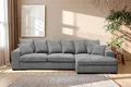 Produktbild: Kaiser Möbel - Ecksofa mit Schlaffunktion und Bettkasten, Wohnlandschaft L-Form, Schlafsofa, Klappsofa, Bequemes Couch mit Ottomane für Wohnzimmer, Relaxsofa, Zoom Stoff, Gabon, Grau, Rechts