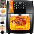 Produktbild: KESSER® XXL Airfryer 9in1 Heißluftfritteuse Fritteuse Drehgrill Rezeptheft Grillspieß 1800 Watt fettfrei grillen 8 Programme inkl. Zubehör