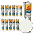 Produktbild: Bausilikon Sanitärsilikon Sika Sikasil C Weiß 12 Kartuschen a 300 ml