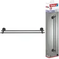 Produktbild: Tesa - moon Doppel-Handtuchstange in gebürstetem Grafit - selbstklebender Handtuchhalter mit 2 Stangen - aus PVD-beschichtetem Metall - ohne Bohren,