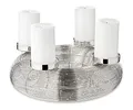 Produktbild: EDZARD Adventskranz Verona (Durchmesser 30 cm, Höhe 10 cm) vernickelt silberfarben, geeignet für Kerzen Durchmesser 7 cm - perfekt für die Cornelius Dauerkerzen von EDZARD