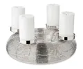 Produktbild: EDZARD Adventskranz Verona, Durchmesser Ø 30 cm, Silber-Optik, vernickelt