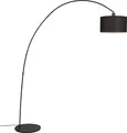 Produktbild: QAZQA - Moderne Bogenlampe Schwarz mit Schirm - Vinossa I Wohnzimmer - Stahl Länglich - LED geeignet E27