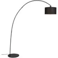 Produktbild: QAZQA Moderne Bogenlampe Schwarz mit Schirm Vinossa