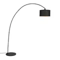 Produktbild: Qazqa - Moderne Bogenlampe Schwarz mit Schirm - Vinossa I Wohnzimmer - Stahl Länglich - LED geeignet E27