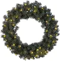 Produktbild: LED Weihnachtskranz Ottawa von Star Trading, Kranz Weihnachten in Tannengrün für innen und außen, warmweiß, mit Kabel, Ø: 70 cm, IP44