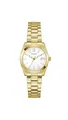 Produktbild: Guess Damen Armbanduhr Alice mit Datumsanzeige, goldfarbenes Edelstahlarmband, Mineral Glas, weißes Ziffernblatt, 3 Bar, Gehäusedurchmesser: 32 mm, GW0934L2