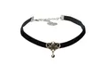 Produktbild: Alpenflüstern Choker Trachten-Samt-Kropfband Hedy (schwarz), - nostalgische Trachtenkette enganliegend, Kropfkette elastisch, Damen