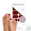 Produktbild: Miss Sophie Pedi Wraps - Burgundy Pedicure - Einfarbig, Rot, Nail Wraps for pedicure - 27 ultra-dünne selbstklebende langanhaltende Nagelfolien