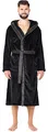 Produktbild: Ladeheid Herren Bademantel lang mit Gürtel LA40-221 (Schwarz/Graphit, XXL)