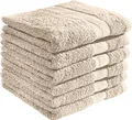 Produktbild: REDBEST Handtuchset, Frottierset 6er-Pack Chicago beige Größe 50x80 cm - saugstark, strapazierfähig, ideal für Reisen, Sport (weitere Farben)