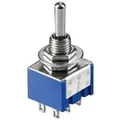 Produktbild: Wentronic Goobay Kippschalter Miniatur, Blau - EIN-AUS-EIN, mit Lötösen (10023)
