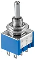 Produktbild: Goobay 10023 Kippschalter Miniatur, EIN – AUS – EIN, 6 Pins, blaues Gehäuse