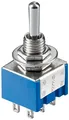 Produktbild: Goobay 10023 Kippschalter Miniatur, Blau - EIN-AUS-EIN, mit Lötösen