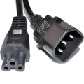 Produktbild: IEC Stecker C14 Zum Kleeblattstecker Stecker C5 Konverter Adapter Strom Kabel 1 m [1 Meter/1m]