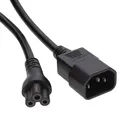 Produktbild: 1m IEC Stecker C14 Zu Kleeblatt Stecker C5 Konverter Adapter Stromkabel [006966]