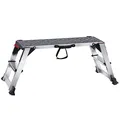 Produktbild: VEVOR Alu Arbeitsplattform Klappwerkbank 100x30x48,7cm Arbeitsbühne 200kg Tragfähigkeit Trittbank mit Sicherheitsschlössern Trittleiter für Zuhause Büro Werkstatt & Garage Silber