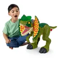 Produktbild: Fisher-Price Imaginext Jurassic World Dinosaurier-Spielzeug Schlag-Action Dilophosaurus, über 40 cm große Figur mit Licht- und Geräuscheffekten für Kinder ab 3 Jahren, HVY16, HVY16