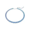 Produktbild: Swarovski Millenia Tennis Halskette, Blaue, Rhodinierte Damenhalskette mit Farbverlauf und Strahlenden Kristallen im Oktagon-Schliff