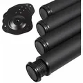 Produktbild: 4 Stück Tischbeine Höhe 710 Mm Ø 80 Mm Stahl Mit Schwarzer Oberfläche Belastbar Bis 300 Kg (75 Kg Pro Stück), Schreibtischbeine Mit 32 Mm Höhenverstellung Tischfüße - So-tech