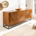 Produktbild: Massives Sideboard SCORPION 177cm braun Mangoholz Kommode Anrichte Handmade 3D