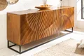Produktbild: riess-ambiente Sideboard SCORPION 180cm braun / schwarz · Anrichte aus Mango-Massivholz (Einzelartikel, 1 St), Kommode mit 3D Schnitzereien · Metall · 4 Türen & 4 Fächer · Design