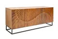 Produktbild: Beistellschrank Mangoholz Metall 177 x 76 cm Natur Schwarz Handarbeit Sideboard