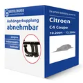 Produktbild: Auto Hak Anhängerkupplung abnehmbar für CITROEN C4 Coupe Typ LA AHK