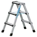 Produktbild: ZARGES Stehleiter beidseitig Comfortstep B silber 2x 3 Stufen, H: 84,0 cm
