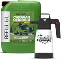 Produktbild: bio-chem Caravan- und Wohnmobil-Reiniger - Extra Starkes Konzentrat - 5000 ml + Schaumsprüher - Reiniger für Wohnmobile, Wohnwagen, Vorzelte, Regenstreifenentferner - DE