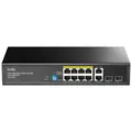 Produktbild: Cudy 8 Gigabit Ethernet Unmanaged PoE+ Switch, 120W, 8 Gigabit PoE+ Ports, 2 SFP, 2 Uplink-Ports, VLAN/Extend-Modus, 802.3af/at, GS1010PS2