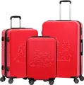 Produktbild: Biggdesign Cats Koffer Hartschalenkoffer Set| Reisetasche mit Rollen | Reisekoffer mit Kombinationsschloss | 4 Doppel Rollen | 360 Grad drehbar | Koffer Set 3 teilig Hartschale | Leicht | Rot