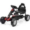 Produktbild: Gokart mit Rückwärtsgang, Tretauto mit verstellbarem Sitz, Tretfahrzeug Meteor GM/1801 schwarz - Schwarz