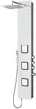 Produktbild: Duschpaneel aus Glas mit Thermostat in Weiss mit XXL Regendusche