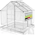 Produktbild: JUSKYS® Gewächshaus 3,6 m² - Aluminiumgestell & Stahlfundament, UV-beständig, abschließbare Schiebetür, belüftbare Dachfenster 61x57 cm